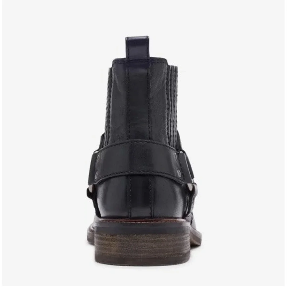 NIB Steve Madden Men's 12 Wayne Harness Chelsea Boots Black Leather Western